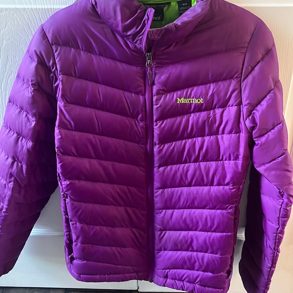 Marmot Jacket! Purple and green! Super good condition!